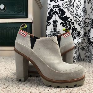 Hunter Suede Heeled Booties